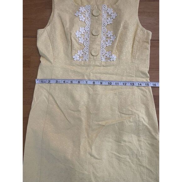Lilly Pulitzer Dress Size 4 Adelson Jacquard Shift Yellow - Picture 5 of 9